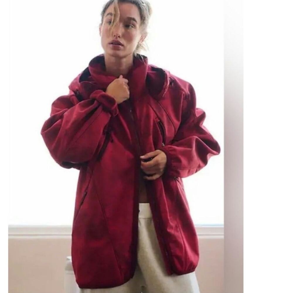 New Free People FP MOVEMENT Canyon Crushin' Jacket $198 X-SMALL Cranberry Red